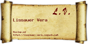 Lissauer Vera névjegykártya